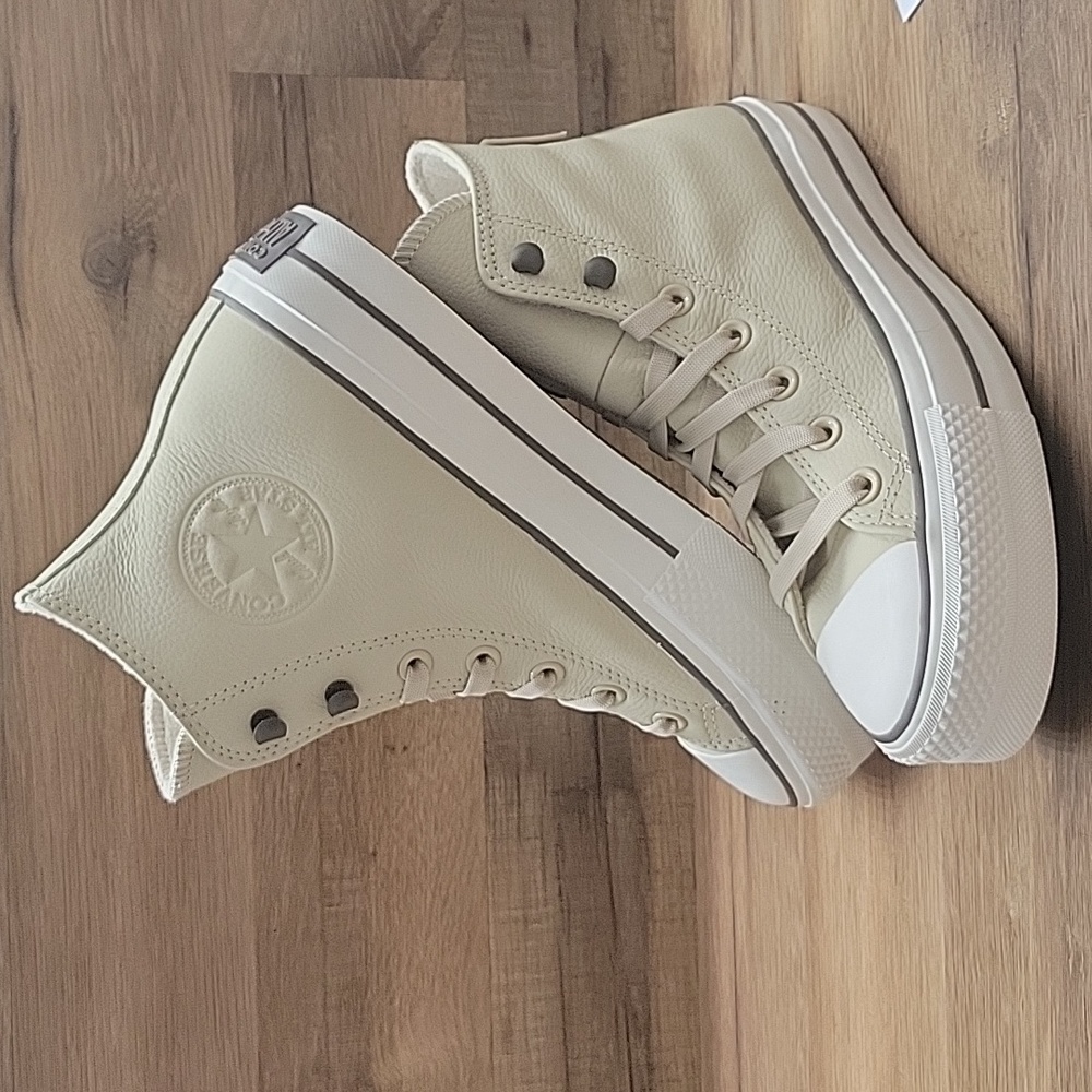 Converse Women's Off-White High-Top Sneakers - Picture 2 of 14